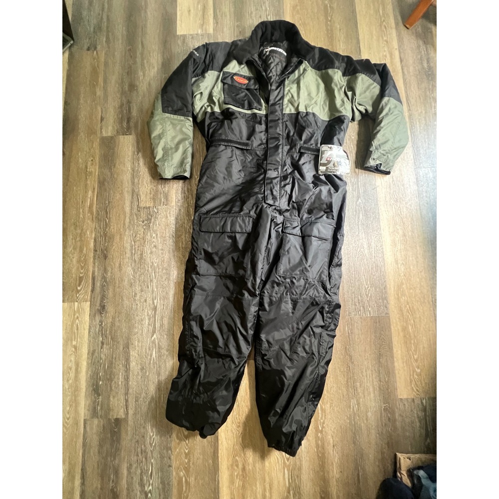 Firstgear Thermo Riding Suit Mens 3XL Black Green Waterproof Insulated One-Piece